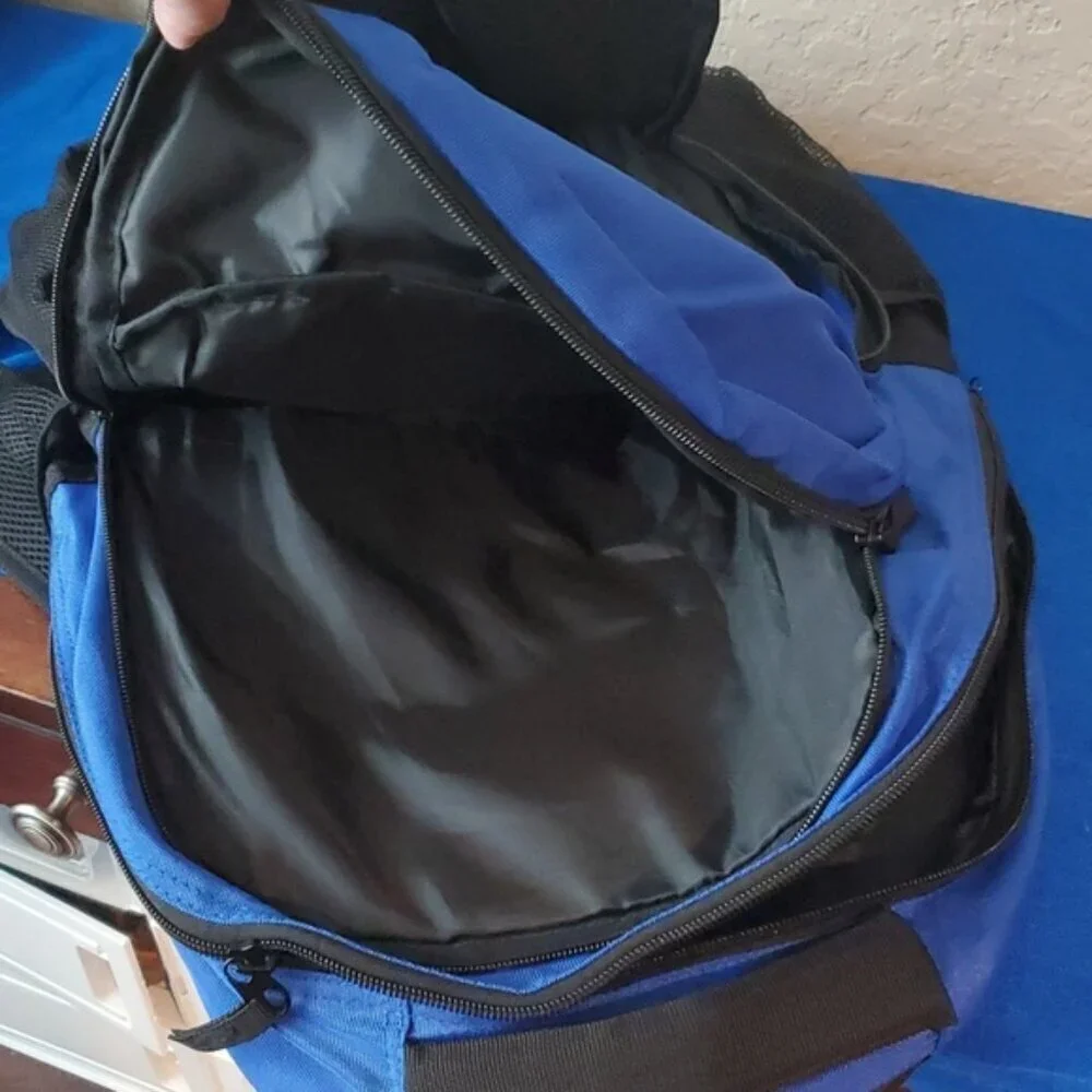Sea World San Antonio Official Backpack Large Blue Black Multiple Pockets Zipper
